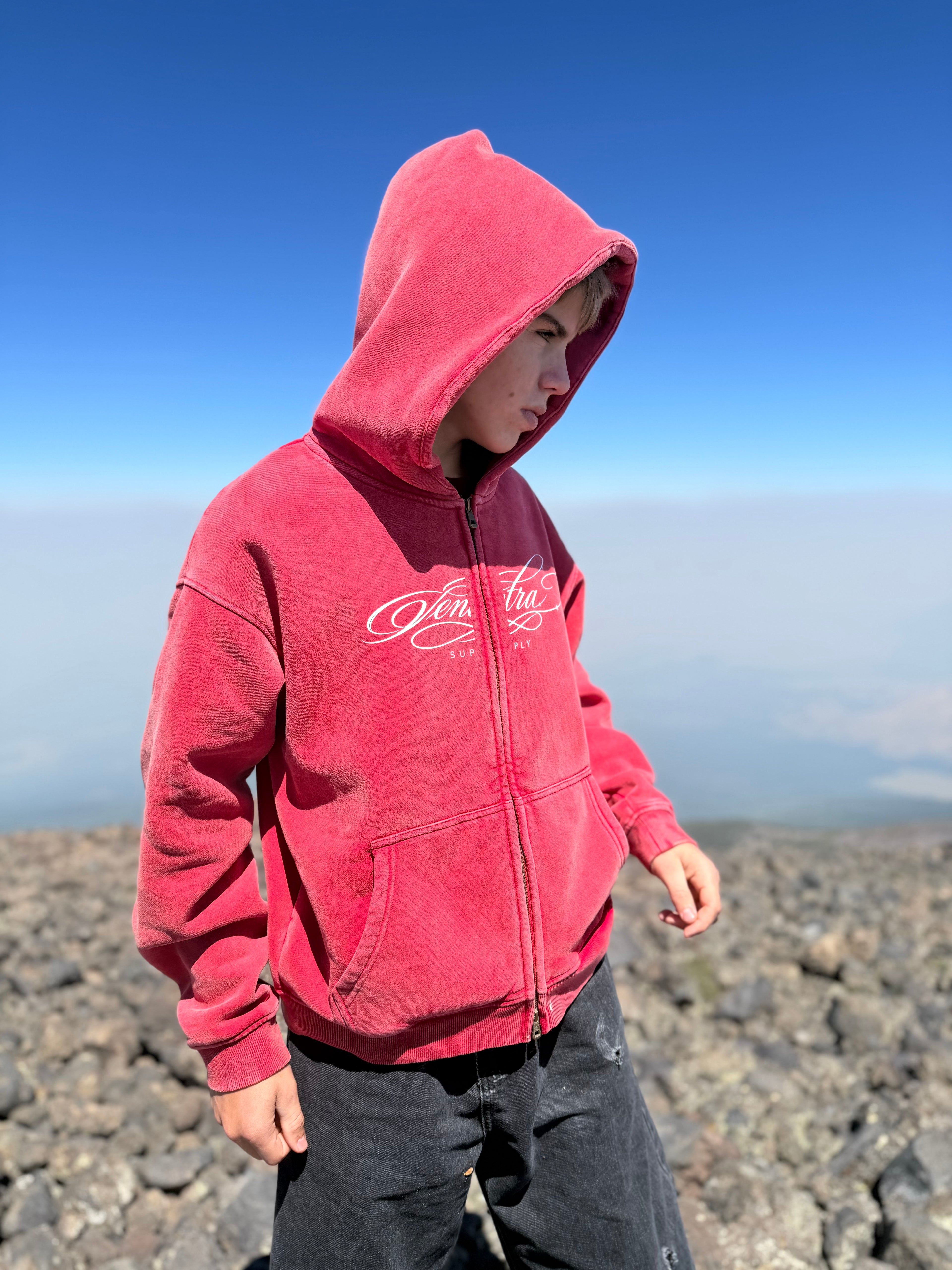 New drop red Ventra zip up